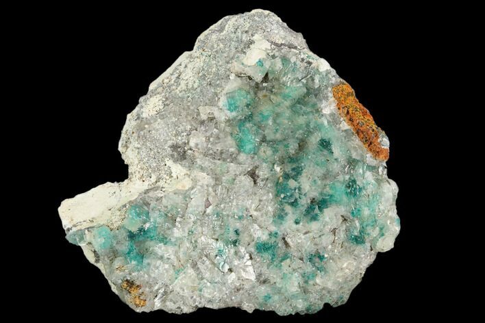 Calcite Encrusted Fibrous Aurichalcite Crystals - Mexico #127231